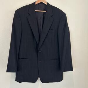 Hickey Freeman Collection Mens Blazer 42R Wool Loro Piana Italy Black Sport Coat